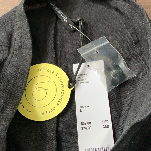 New UO High Waisted Black Linen Shorts size Large - Picture 8 of 10